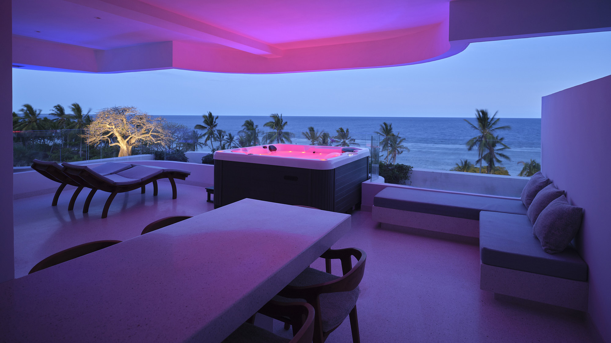 Terrace at blue hour